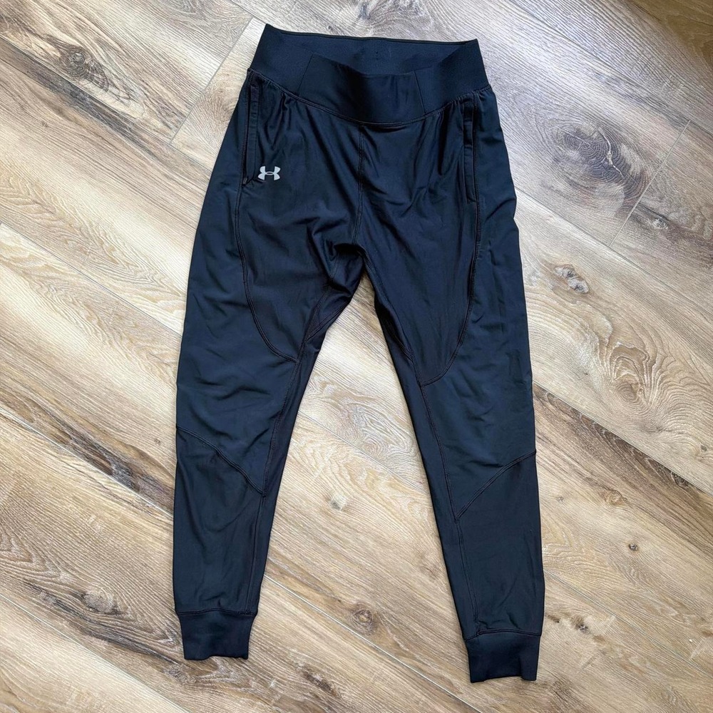 Under Armour Heatgear Speedpocket Pants Womens S Black Performance Joggers Gym